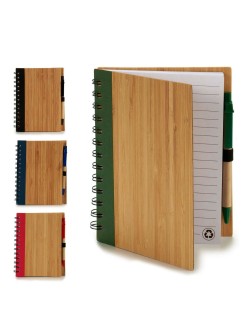 Caderno de Argolas com Caneta Pincello 1711113 14 x 18 cm Bambu (12 Unidades)