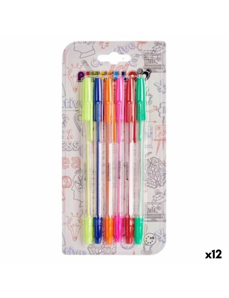 Ensemble de Stylos Pincello 492 Jaune Bleu Rouge Vert Multicouleur Orange (12 Unités)