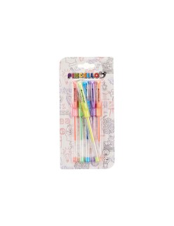 Set de Bolígrafos Pincello 493 Amarillo Azul Verde Multicolor Naranja (12 Unidades)