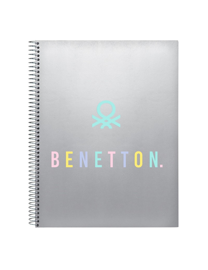 Notizbuch Benetton Silver Silberfarben A4 120 Blatt