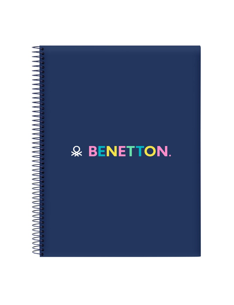 Caderno Benetton Cool Azul Marinho A4 120 Folhas
