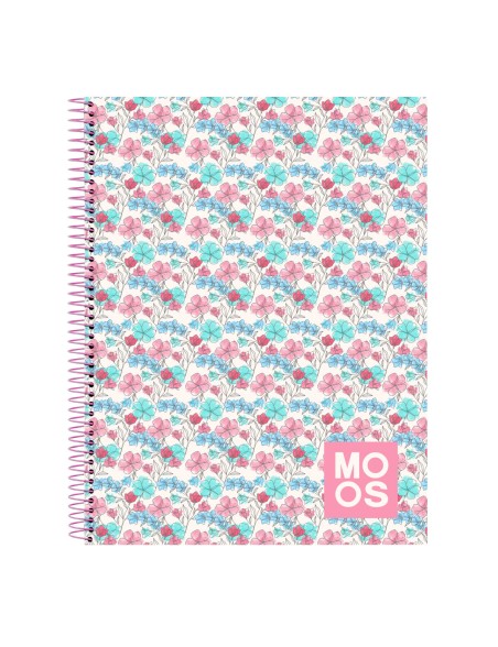 Libreta Moos Flores Multicolor A4 120 Hojas