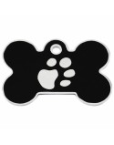 Placa identificativa Imarc Bone Negro Plateado