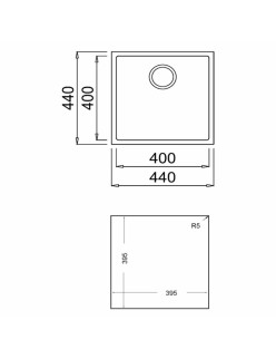Sink with One Basin Teka Square 40.40 TG