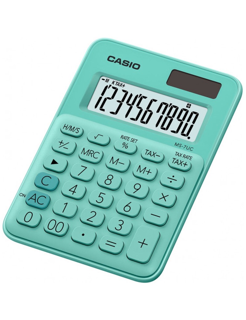 Calcolatrice Casio MS-7UC-GN Verde Plastica