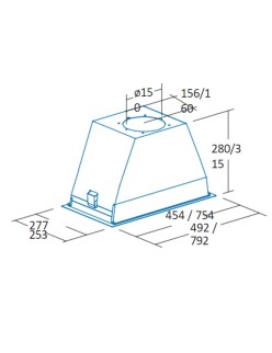 Hotte standard Cata GL75X Acier