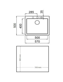 Einfachspülbecken Teka Forsquare 50.40 TG Weiß
