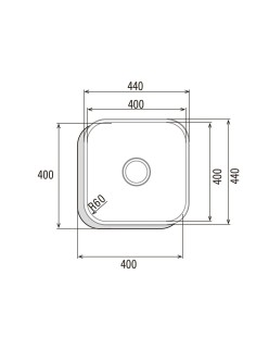 Sink with One Basin Cata CB4040 Steel