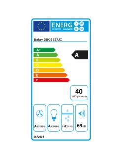 Campana Convencional Balay 3BC666MX 570 m3/h 69 dB (A) Gris Acero