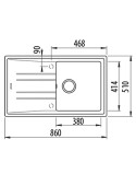 Sink with One Basin Teka Stone 50BTG Grey