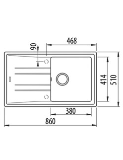 Sink with One Basin Teka Stone 50BTG Grey