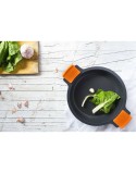 Kasserolle BRA A270545 Schwarz Schwarz/Orange Metall Aluminium (45 cm)