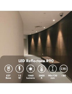 LED lamp Silver Electronics 999007 R90 E27 Grey 12 W 3000K