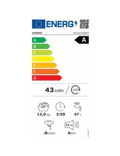 Machine à laver Hisense WF3S1243BW3 60 cm 1400 rpm 12 kg