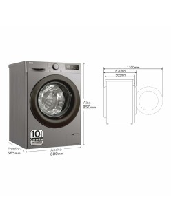 Máquina de lavar LG F4WR5009A6M 60 cm 1400 rpm 9 kg