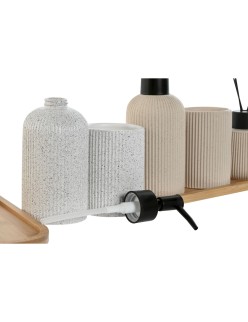 Badezimmer Set Home ESPRIT Weiß Creme Bambus Dolomite 24 x 9 x 1 cm 4 Stücke (2 Stück)