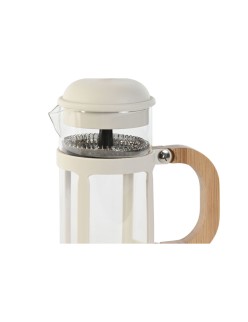 Kolben-Kaffeemaschine Home ESPRIT Weiß natürlich Edelstahl Polypropylen 350 ml 13 x 8 x 19 cm