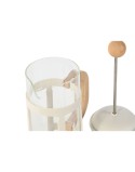 Caffettiera a Stantuffo Home ESPRIT Bianco Naturale Acciaio inossidabile polipropilene 350 ml 13 x 8 x 19 cm