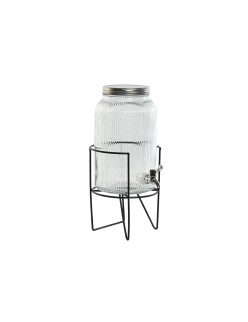 Wasserspender Home ESPRIT Schwarz Metall Silikon Kristall ABS 5 L 19,6 x 23,5 x 40,5 cm