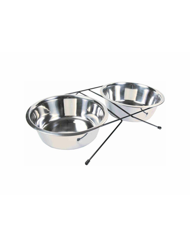 Futternapf für Hunde Trixie Edelstahl Double 2,8 L 2 × 2,8 L