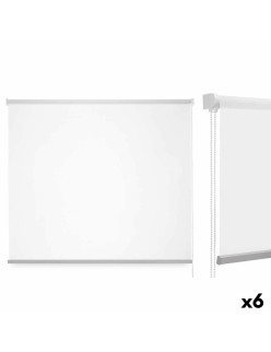 Estor Enrollable 180 x 180 cm Blanco Tela Plástico (6 Unidades)