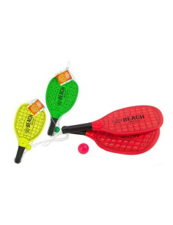 Raquettes de Plage avec Balle Colorbaby Vert Orange 20 x 40 x 0,7 cm