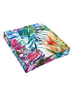 Cuscino DKD Home Decor 8424001666423 Oceano Poliestere Alluminio Multicolore Tropicale Foglia della pianta (43 x 43 x 7 cm)