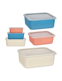 Set di Scatole per Sistemare Impilabili 3 Pezzi Multicolore