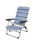 Silla de Playa Colorbaby 62601 Azul/Blanco Aluminio 61 x 50 x 85 cm Blanco Azul marino (61 x 50 x 85 cm)