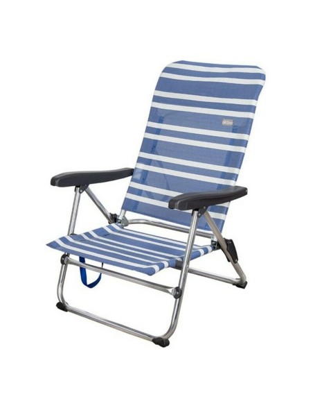 Silla de Playa Colorbaby 62601 Azul/Blanco Aluminio 61 x 50 x 85 cm Blanco Azul marino (61 x 50 x 85 cm)