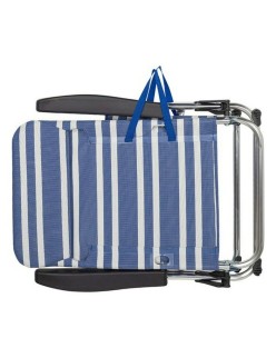 Silla de Playa Colorbaby 62601 Azul/Blanco Aluminio 61 x 50 x 85 cm Blanco Azul marino (61 x 50 x 85 cm)