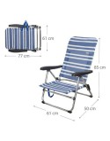 Silla de Playa Colorbaby 62601 Azul/Blanco Aluminio 61 x 50 x 85 cm Blanco Azul marino (61 x 50 x 85 cm)