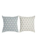 Cuscino DKD Home Decor Azzurro 60 x 10 x 60 cm Stelle Bianco (2 Unità)