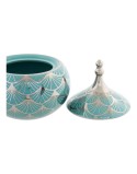 Boîte à bijoux DKD Home Decor Porcelaine Turquoise 14 x 14 x 17 cm