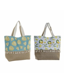 Sac DKD Home Decor Citron Polyester Jute (2 pcs) (44 x 15 x 57 cm)
