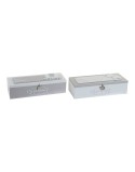 Scatola Decorativa DKD Home Decor Metallo Legno MDF (24 x 8 x 6 cm) (2 pcs)