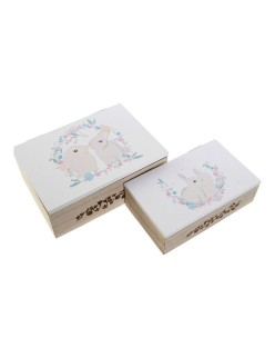 Set di Scatole Decorative DKD Home Decor Legno MDF (17 x 12 x 6 cm)