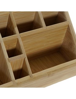 Contenitore per Sistemare Multiuso DKD Home Decor Scrivania Bambù (23 x 9 x 9.5 cm)