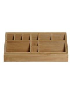 Contenitore per Sistemare Multiuso DKD Home Decor Scrivania Bambù (23 x 9 x 9.5 cm)