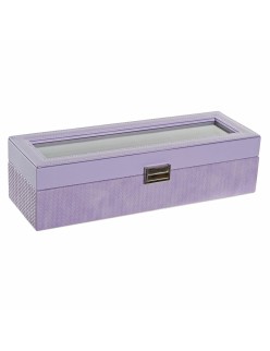 Scatola-Portagioie DKD Home Decor 8424001859894 33 x 11 x 9 cm Cristallo Lilla Poliuretano