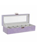 Scatola-Portagioie DKD Home Decor 8424001859894 33 x 11 x 9 cm Cristallo Lilla Poliuretano