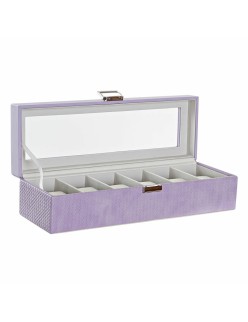 Scatola-Portagioie DKD Home Decor 8424001859894 33 x 11 x 9 cm Cristallo Lilla Poliuretano
