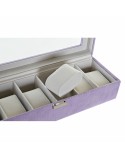 Scatola-Portagioie DKD Home Decor 8424001859894 33 x 11 x 9 cm Cristallo Lilla Poliuretano