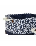 Korb-Set DKD Home Decor Weiß Braun Grau Marineblau Pflanzenblatt Boho 40 x 30 x 24 cm Kunststoff 3 Stücke (2 Stück)