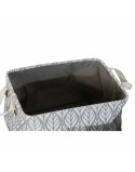 Set di Cestini DKD Home Decor Bianco Marrone Grigio Blu Marino Foglia della pianta Boho 40 x 30 x 24 cm Plastica 3 Pezzi (2 Unit