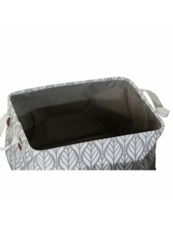 Set di Cestini DKD Home Decor Bianco Marrone Grigio Blu Marino Foglia della pianta Boho 40 x 30 x 24 cm Plastica 3 Pezzi (2 Unit