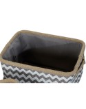 Korb-Set DKD Home Decor Weiß Grau Jute Zick-Zack Boho 36 x 31 x 20 cm 3 Stücke