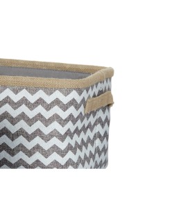 Set di Cestini DKD Home Decor Bianco Grigio Juta Iuta Zig zag Boho 36 x 31 x 20 cm 3 Pezzi