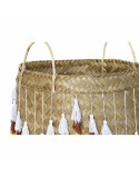 Set di Cestini DKD Home Decor Multicolore Bambù Frange Boho 3 Pezzi