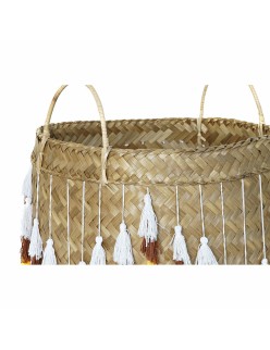 Set di Cestini DKD Home Decor Multicolore Bambù Frange Boho 3 Pezzi